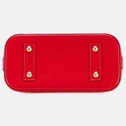 Pre Owned Louis Vuitton Red Monogram Vernis Alma BB