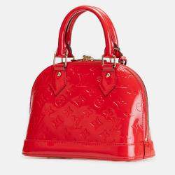 Pre Owned Louis Vuitton Red Monogram Vernis Alma BB
