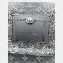 Pre Owned Louis Vuitton Messenger Voyage Black Monogram Eclipse Canvas Crossbody Bag