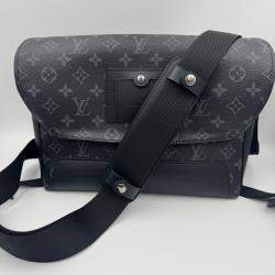 Pre Owned Louis Vuitton Messenger Voyage Black Monogram Eclipse Canvas Crossbody Bag