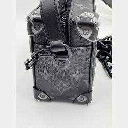 Pre Owned Louis Vuitton Mini Soft Trunk Monogram Eclipse Canvas Shoulder Bag
