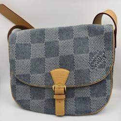 Pre Owned Louis Vuitton Blue Damier Denim Canvas 3D