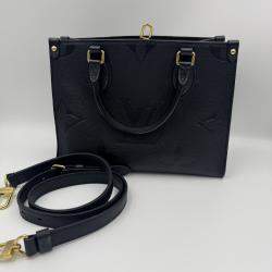 Pre Owned Louis Vuitton OnTheGo PM Noir Monogram Empreinte Leather Tote Bag
