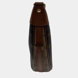 Pre Owned Louis Vuitton Loop Hobo Monogram Reverse Brown Coated Canvas Leather Shoulder Bag