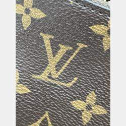 Pre Owned Louis Vuitton Boulogne Nm Handbag Coated Canvas And Leather Monogram Brown Black