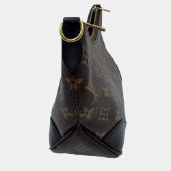 Pre Owned Louis Vuitton Boulogne Nm Handbag Coated Canvas And Leather Monogram Brown Black