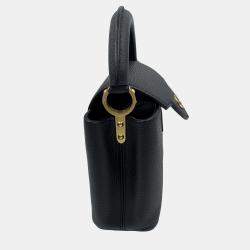 Pre Owned Louis Vuitton Capucines Noir Taurillon Leather Size Mini