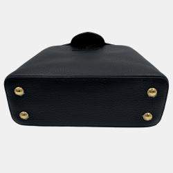 Pre Owned Louis Vuitton Capucines Noir Taurillon Leather Size Mini