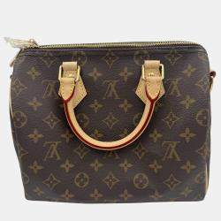Pre Owned Louis Vuitton Speedy Bandouliere 25 Brown Monogram Canvas Shoulder Bag