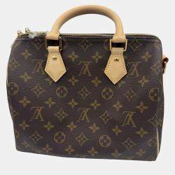 Pre Owned Louis Vuitton Speedy Bandouliere 25 Brown Monogram Canvas Shoulder Bag