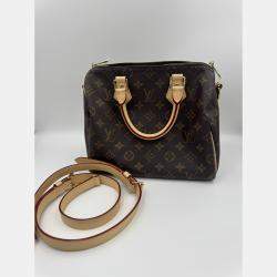 Pre Owned Louis Vuitton Speedy Bandouliere 25 Brown Monogram Canvas Shoulder Bag