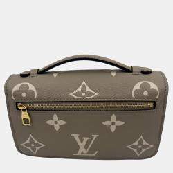 Pre Owned Louis Vuitton Tourterelle Monogram Empreinte Leather Pochette Metis East West Crossbody Bag