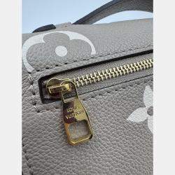 Pre Owned Louis Vuitton Tourterelle Monogram Empreinte Leather Pochette Metis East West Crossbody Bag