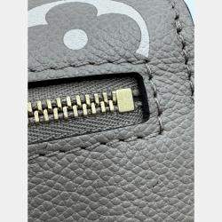 Pre Owned Louis Vuitton Tourterelle Monogram Empreinte Leather Pochette Metis East West Crossbody Bag