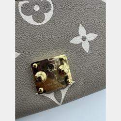 Pre Owned Louis Vuitton Tourterelle Monogram Empreinte Leather Pochette Metis East West Crossbody Bag
