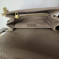 Pre Owned Louis Vuitton Tourterelle Monogram Empreinte Leather Pochette Metis East West Crossbody Bag