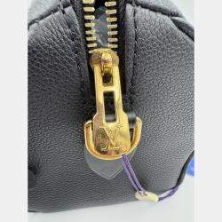 Pre Owned Louis Vuitton Speedy Bandouliere 20 Black Monogram Empreinte Giant Leather Shoulder Bag