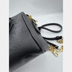Pre Owned Louis Vuitton Speedy Bandouliere 20 Black Monogram Empreinte Giant Leather Shoulder Bag