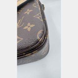 Pre Owned Louis Vuitton Brown Monogram Reverse Canvas Pochette Metis Bag