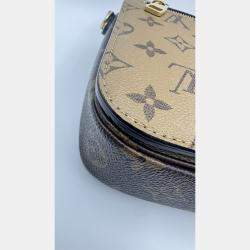Pre Owned Louis Vuitton Brown Monogram Reverse Canvas Pochette Metis Bag