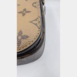 Pre Owned Louis Vuitton Brown Monogram Reverse Canvas Pochette Metis Bag