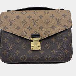 Pre Owned Louis Vuitton Brown Monogram Reverse Canvas Pochette Metis Bag