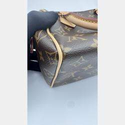 Pre Owned Louis Vuitton Speedy Bandouliere 20 Beige Monogram Canvas Top Handle Bag