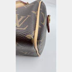 Pre Owned Louis Vuitton Speedy Bandouliere 20 Beige Monogram Canvas Top Handle Bag