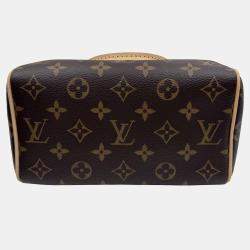 Pre Owned Louis Vuitton Speedy Bandouliere 20 Beige Monogram Canvas Top Handle Bag