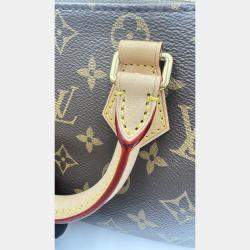Pre Owned Louis Vuitton Speedy Bandouliere 20 Beige Monogram Canvas Top Handle Bag