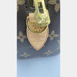 Pre Owned Louis Vuitton Speedy Bandouliere 20 Beige Monogram Canvas Top Handle Bag