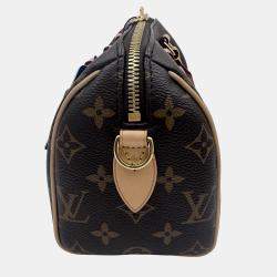 Pre Owned Louis Vuitton Speedy Bandouliere 20 Beige Monogram Canvas Top Handle Bag