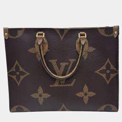Pre Owned Louis Vuitton Brown Monogram Giant Reverse Canvas Onthego MM Bag