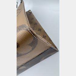 Pre Owned Louis Vuitton Brown Monogram Giant Reverse Canvas Onthego MM Bag