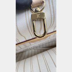 Pre Owned Louis Vuitton Damier Azur White Canvas Neverfull PM Bag