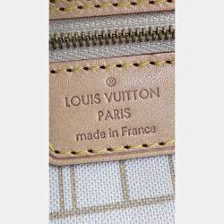 Pre Owned Louis Vuitton Damier Azur White Canvas Neverfull PM Bag