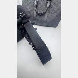 Pre Owned Louis Black Vuitton Monogram Taurillon Keepall Bandouliere 35 Bag
