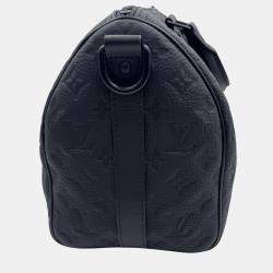 Pre Owned Louis Black Vuitton Monogram Taurillon Keepall Bandouliere 35 Bag