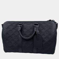 Pre Owned Louis Black Vuitton Monogram Taurillon Keepall Bandouliere 35 Bag