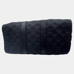 Pre Owned Louis Black Vuitton Monogram Taurillon Keepall Bandouliere 35 Bag