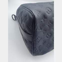 Pre Owned Louis Black Vuitton Monogram Taurillon Keepall Bandouliere 35 Bag