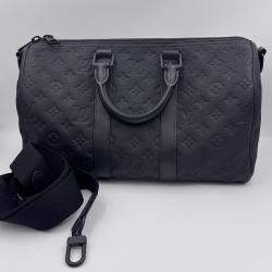 Pre Owned Louis Black Vuitton Monogram Taurillon Keepall Bandouliere 35 Bag