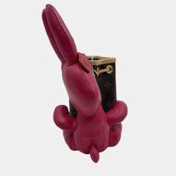 Pre Owned Louis Vuitton Nano Noe Fuschia Brown Monogram Coated Canvas Bucket Bag