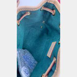 Pre Owned Louis Vuitton Nano Noe Fuschia Brown Monogram Coated Canvas Bucket Bag