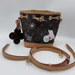 Pre Owned Louis Vuitton Brown Monogram Canvas Vivienne Nano Noe Shoulder Bag