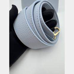 Pre Owned Louis Vuitton Blue Leather Mini Capucines Bag