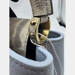 Pre Owned Louis Vuitton Blue Leather Mini Capucines Bag