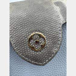 Pre Owned Louis Vuitton Blue Leather Mini Capucines Bag