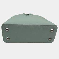 Pre Owned Louis Vuitton Mint Green Leather Mini Capucines Bag