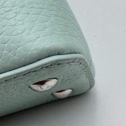Pre Owned Louis Vuitton Mint Green Leather Mini Capucines Bag